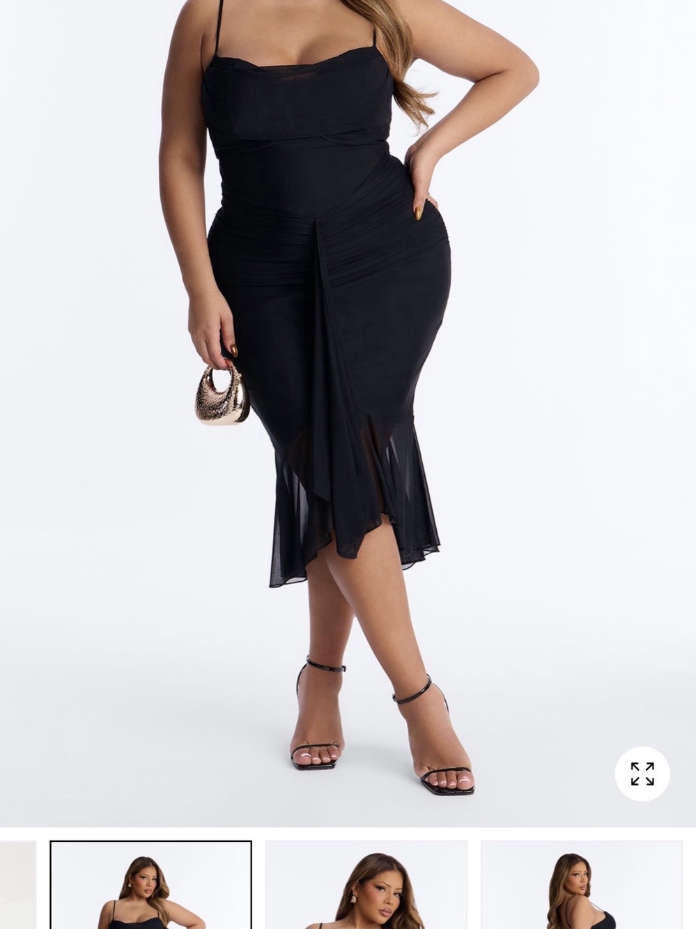 Black midi dress